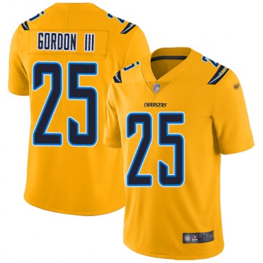 Los Angeles Chargers NFL Football Melvin Gordon Gold Jersey Men Limited 25 Inverted Legend